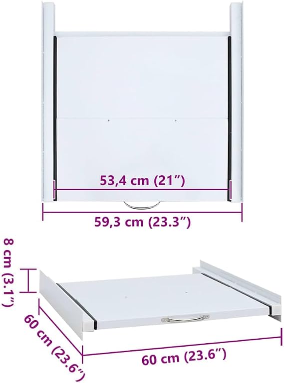 vidaXL Washing Machine Stacking Kit with Pull-Out Shelf