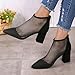 Fashion Ankle Boots for Women 2024 Boots for Women Dressy Trendy Mesh Hollow Out Breathable Chunky Low Heel Boots Classic Pointed Toe Lightweight Short Boots With Zipper Fall Winter Slip On Heels