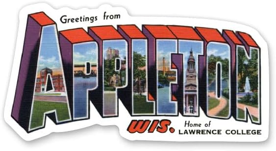 Squiddy Greetings from Appleton Wisconsin - Vinyl Sticker Decal for Phone, La...