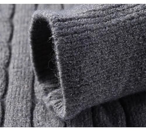 Men Winter Thick Mock Neck Pullovers Quarter-Zip Cable Knitted Warm Sweater Daily Business Sweaters3