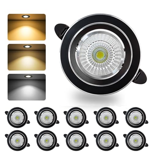 BOSITE 10 Incasso Faretti Led, 6W Downlight LED, Spot LED Orientabili, Luci da Soffitto Interno, Foro Φ75-85mm, Rotondo Métal, Per Cartongesso, Camera da letto, bagno, soggiorno