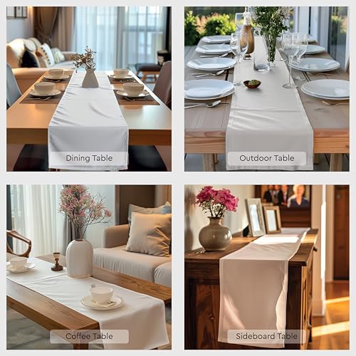 Image of Encasa XO Dining Table Runner for 4 Seater, Chenille Fabric Mustard