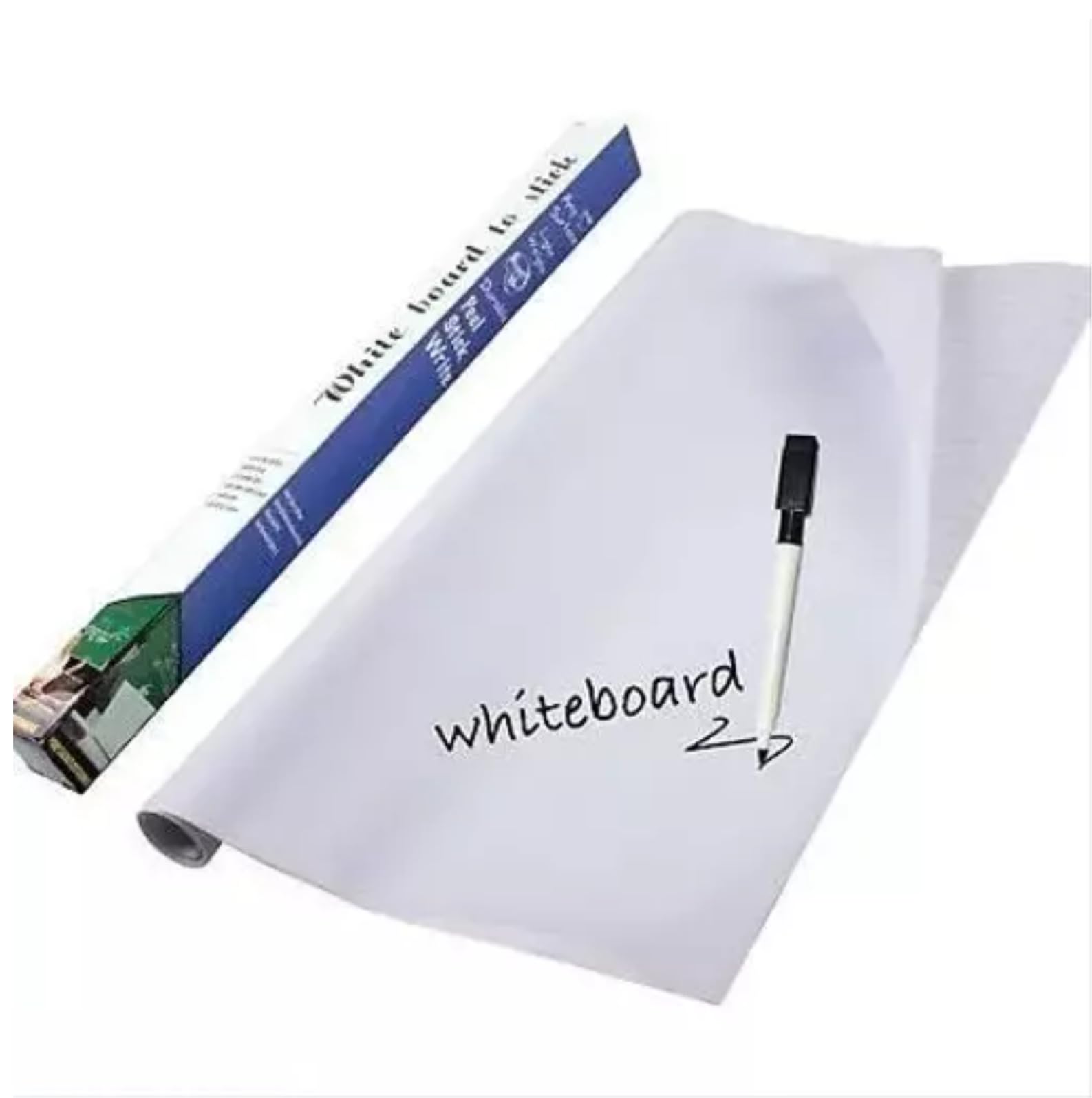 Whiteboard Wall Sticker, Extra Large Strong & Durable Dry Easy to Erase Self Adhesive Wallpaper Peel Stick White Board for Kids Drawing,Office, School,Home Decor (24 x 120 inch, White)
