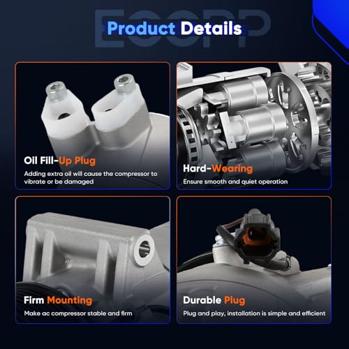 Image of ECCPP AC Compressor Fit for Nissan Versa 1.8L 2007-2011 | AC Compressor with Clutch Rapid Cooling
