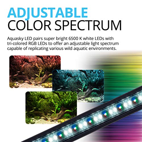 Fluval Aquasky 2.0 Bluetooth LED Aquarium Light – 27W, 36–48" | RGB + 6500K White | App-Controlled with 24-Hour Light Cycle & Weather Effects | IP67 Waterproof | Wide 120 Coverage by Fluval - Image 4