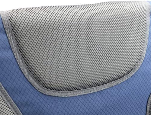 Homecall 30042 Folding garden camping chair steel Rip-Stop polyester/mesh padded backrest adjustable extra high blue/grey, 114.0 cm*70.0 cm*60.0 cm