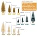 AerWo 24Pcs Mini Christmas Trees Bottle Brush Trees with Wood Base, Christmas Village Trees for Tabletop Christmas Decor Holiday Winter Decorations
