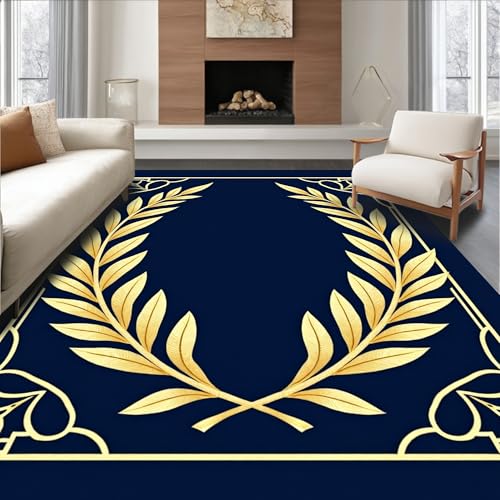 Design&I Low Pile Flatwoven Area Rug 5x7, Art Laurel Motif