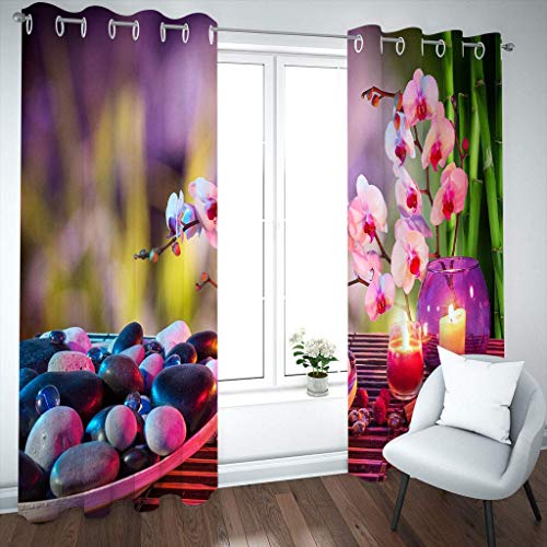 Rideaux occultants opaques à oeillets zen 2 pièces 132x225 cm