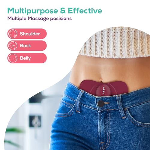Image of Evereve Elegant Period Pain Reliever, TENS and Heat massager for Natural Menstrual Pain Relief, 15 Intensity Levels, Rechargeable Battery, 2 replaceable gel pads, 1 year warranty, Medical Device