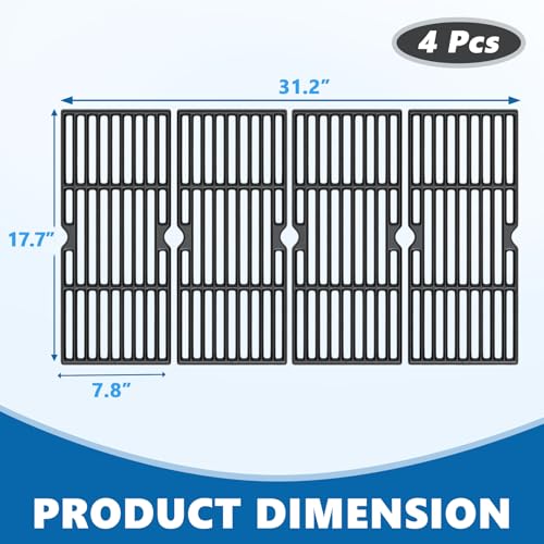 Image of SafBbcue DGN576DNC-D Grill Parts for Dyna-Glo DGN486DNC DGN486SNC DGE486BNP Grill Grates for Char-Griller 2190 Grills, for Master Forge 403-01006-00 3218LT Brinkmann 810-9590-S Cast Iron Grate, 4 Pcs