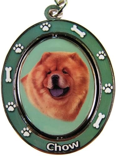 Chow Key Chain "Spinning Pet Key Chains"Double Sided Spinning Center With Chows Face Made Of Heavy Quality Metal Unique Stylish Chow Gifts