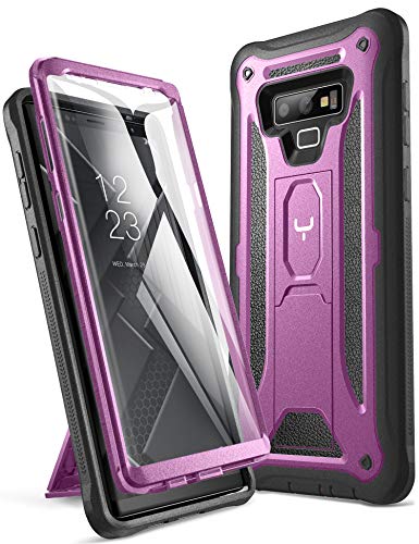 YOUMAKER Kickstand Case for Galaxy Note 9, Full Body with Built-in Screen Protector Heavy Duty Protection Shockproof Rugged Cover for Samsung Galaxy Note 9 (2018) 6.4 Inch - Purple