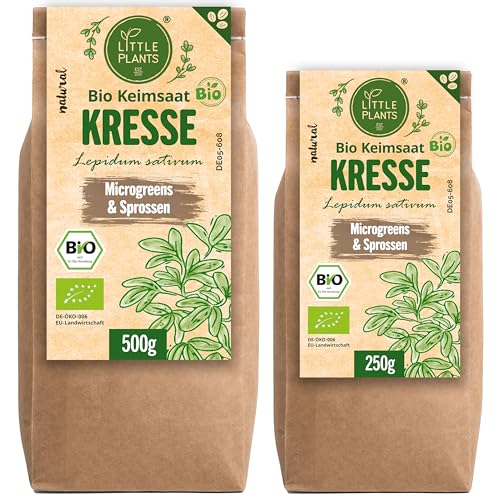Little Plants Bio Kresse Sprossen Samen [250g] - Kresse-Samen - Kressesprossen & Microgreens zum Keâ€¦ – Miniatur