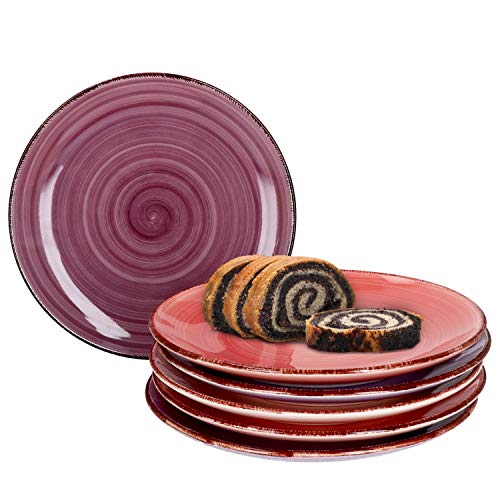 MamboCat Lila Baita 6X Kuchen-Teller I Robustes Steingut-Geschirr Lila für...