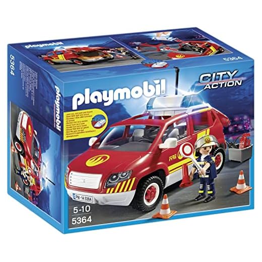 PLAYMOBIL City Action 5364 brandmaster fordon med ljus och ljud, från 5 år