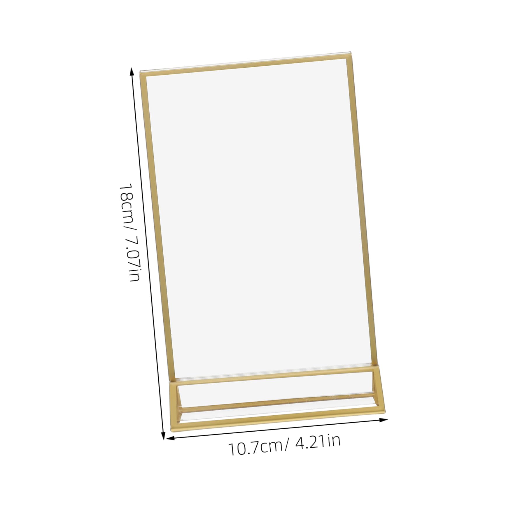 Portamenús para Mesa de Acrílico Dorado, 6 Piezas, Doble Cara | Expositor Triangular Transparente, Formato de Sobremesa, para Supermercados y Tiendas