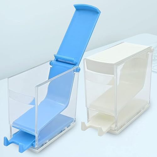 Miniatura 6 de Paquete de 2 dispensadores de rollos de algodón dental, organizador higiénico de rollo de algodón, soporte para rollos de algodón dental a presión y