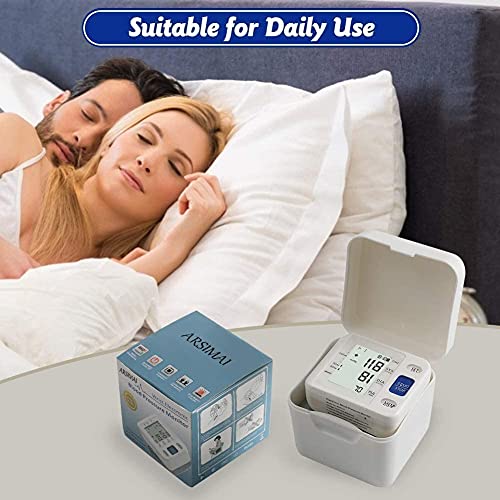 Image of Blood Pressure Monitor - Wrist Accurate Automatic High Blood Pressure Monitors Portable LCD Screen Irregular Heartbeat Monitor with Storage Case and Adjustable Cuff Powered by Battery - White