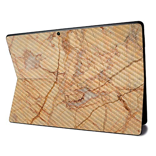 Image of MightySkins Carbon Fiber Skin for Microsoft Surface Pro X - Amber Marble | Textured Carbon Fiber Finish | Easy to Apply, Remove, and Change Styles | Made in The USA