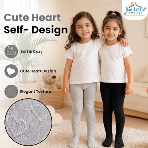 Image of THE LITTLE LOOKERS Baby Tights Thick Toddler Baby Girl Seamless Knit Leggings Thick Solid Cotton Stockings Footed Pants Pantyhose for Years Baby