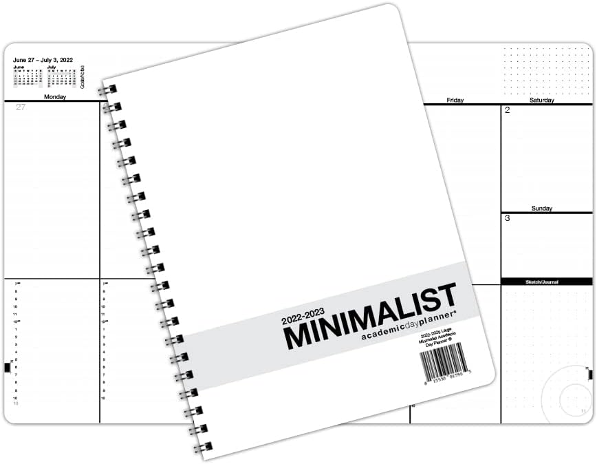 Miniatura 1 de Agenda minimalista fechada Descripción general del calendario mensual de 12, listas de tareas, planificación semanal y diaria (8.5 x 11 pulgadas),