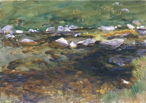Póster de lienzo de Brook and Meadow de John Singer Sargent para decoración de dormitorio 60x90cm 1