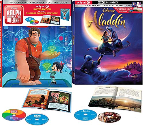 Gallery Genie Double Disney Live Action Aladdin Blu Ray & Digital + Ralph Breaks the Internet Animated 4k Ultra Blu Ray Story Book Limited Edition Exclusive Gallery Genie Double Disney Live Action Aladdin Blu Ray & Digital + Ralph Breaks the Internet Animated 4k Ultra Blu Ray Story Book Limited Edition Exclusive