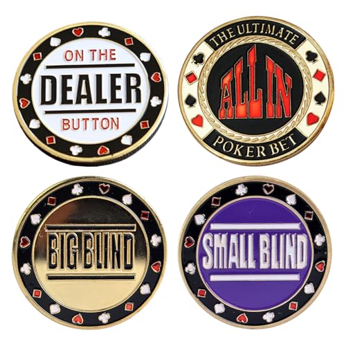 Laikoutd Metal Chip Button Dealers Pucks Buttons Cards Guard Protector Metal Coin Women Man