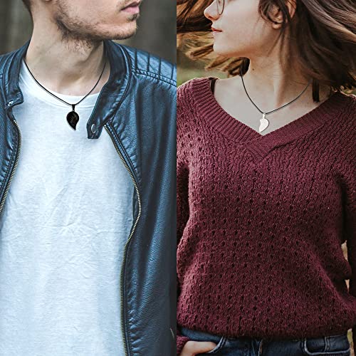 MISS RIGHT Matching Cat Yin Yang Necklace for Couples Women Men, Stainless Steel Puzzle Pet Dog BFF Necklaces for 2, Funny Cat Dog Lovers Gifts2