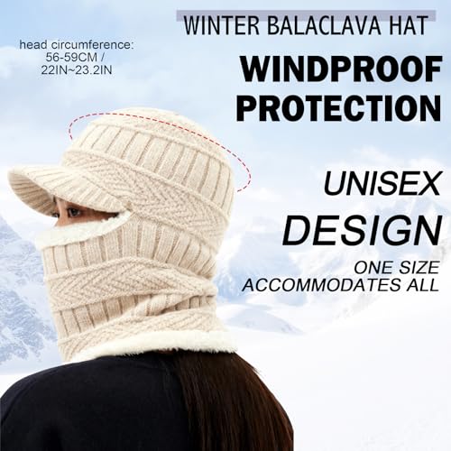 AYPOW Wintermantel aus Sturmhaube mit flexiblem Halswärmer, winddichter, Unisex Warmer Ski-Gesichtsmaske für Outdoor-Sportarten