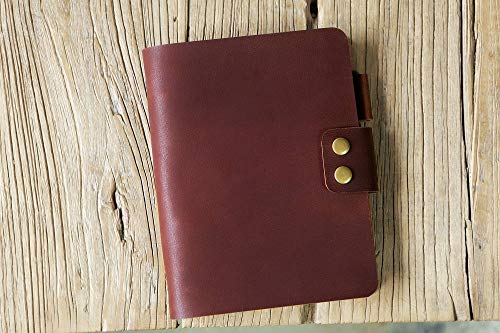 Brown Black genuine leather A5 binder journal planner, Personalized leather refillable diary cover for filofax inserts paper NA5XS4