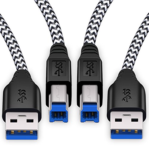 USB 3.0 Cable A Male to B Male, Besgoods 2-Pack 6ft long USB