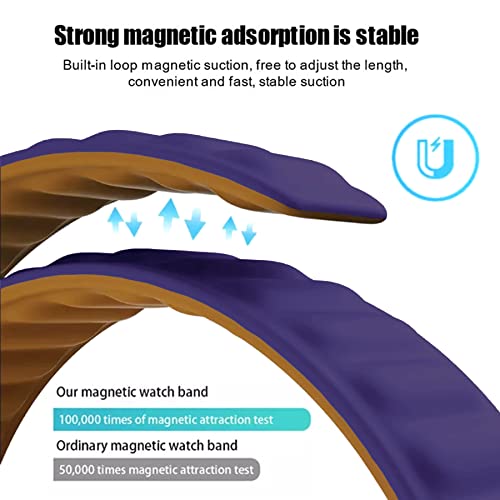 Image of ACM Watch Strap 22mm for Universal 22mm Size Replacement Strap Smartwatch | Magnetic Silicone Loop Luxury Band Purple