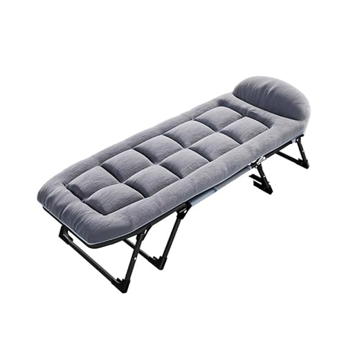 LANTUS - Lit de Camp Pliable avec Matelas Pochette 150 kg Charge Pliant 1 Personne Longueur 190 cm - Cadre en Métal pour Extérieur Voyage Pêche Randonnée Maison Jardin - 190 cm - Gris foncé