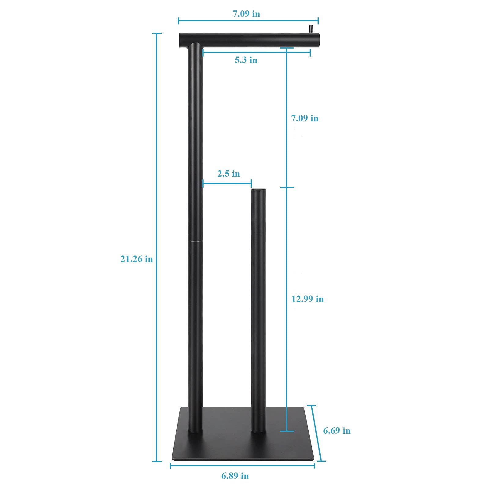 OYEAL Black Toilet Paper Holder Stand Freestanding Toilet Paper Roll Holder — Amazon image 2