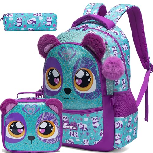 Image of 3 in 1 Backpack Set for Girls - Ages 8-10 with Lunch Box & Pencil Case