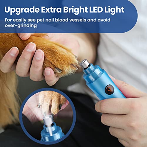 Deeloki dog nail grinder with led light upgraded 2 speeds painless pet dog nail trimmers and clipper super quiet best cat dog nail clipper kit for large small dogs pets cats breed paws quick grooming 4 Deeloki dog nail grinder with led light upgraded 2 speeds painless pet dog nail trimmers and clipper super quiet best cat dog nail clipper kit for large small dogs pets cats breed paws quick grooming - image 5