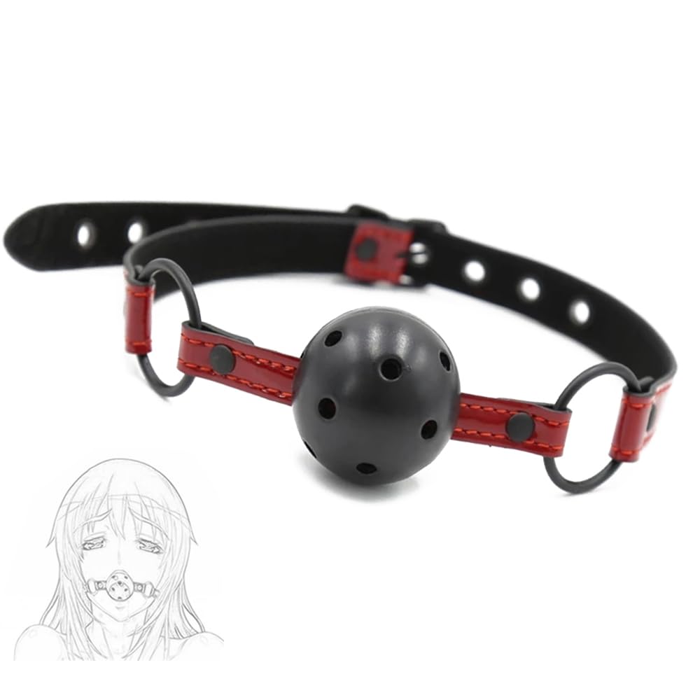Collier de boule romantique rouge vin sexy rouge et solide, adapté aux soirées cosplay nocturnes, aux bars