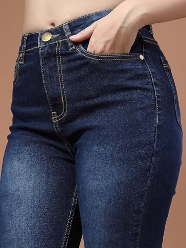 Image of Style Quotient Women Tinted Blue HIGH Rise Straight FIT Jeans