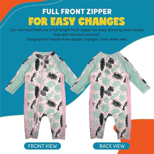 SwimZip Girls' Long-Sleeve UPF 50+ Swimsuit for Baby, Toddler, & Little Girls4