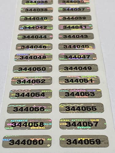 100 Silver Hologram Tamper Evident Warranty Void High Security Labels Stickers (.75 Inch X .25 Inch Rectangle)