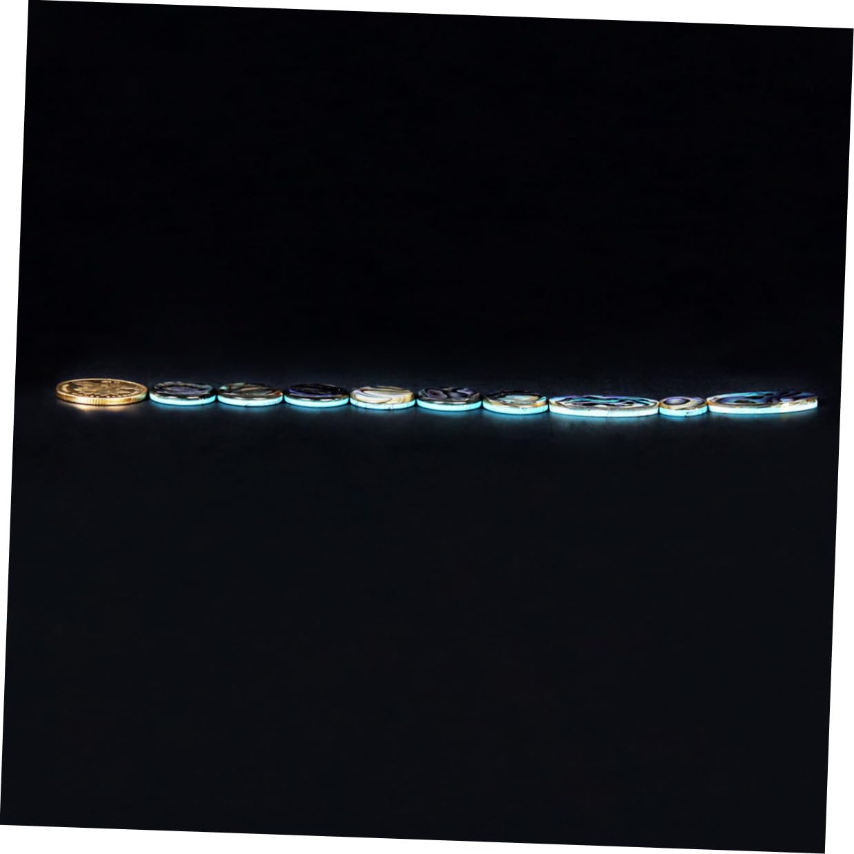 Saxophonknöpfe aus Abalone Muschel, 3 Größen 9 Stück | Runde und Ovale Form, Handpoliert, Passend für Entsprechende Positionen Am Instrument