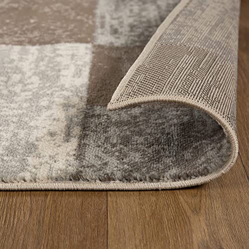 Superior Indoor Large Area Rug With Jute Backing For Bedroom, Dorm, Living Room, Entryway, Perfect For Hardwood Floors - Rockwood Modern Geometric Design, 6' X 9', Slate #TOP3