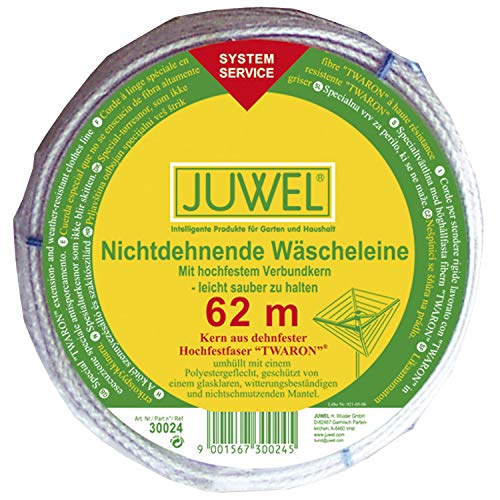 JUWEL 30024 Ersatzleine Ersatz-Wäscheleine für Wäschespinne, Kunststoff, transparent, 62m