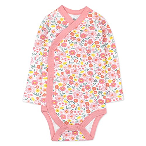 Image of HonestBaby Baby 3-Pack Organic Cotton Long Sleeve Side-snap Kimono Bodysuits