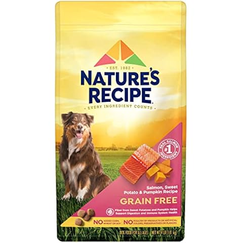 Nature's Recipe Grain Free Dog Food, Salmon & Sweet Potato Recipe, 4lbs Cover