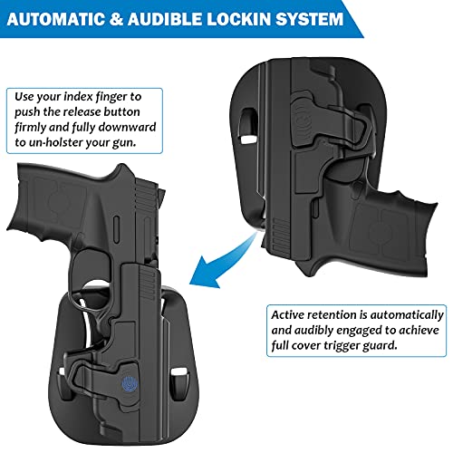 Tege Owb Holster For S&W M&P Bodyguard 380 With Integrated Red Laser/None Laser, Right-Handed Gun Holster For M&P Bodyguard .380 Pistol, 60° Adjustable Paddle Handgun Holsters With Rapid Release thumb #2