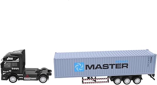 Miniatura 8 de Modelo de camión contenedor, 1: 48 Juguete de aleación Altamente Simulación Niños Coche Juguetes Vehículo (Gris)