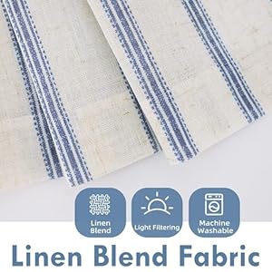 DriftAway Kitchen Curtains Striped Tier Linen Short Curtains Pinstripe Cafe Curtains 24 Inch Length for Living Room Bathroom Chris Farmhouse Rustic Curtains Rod Pocket 2 Panels Navy DriftAway Kitchen Curtains Striped Tier Linen Short Curtains Pinstripe Cafe Curtains 24 Inch Length for Living Room Bathroom Chris Farmhouse Rustic Curtains Rod Pocket 2 Panels Navy